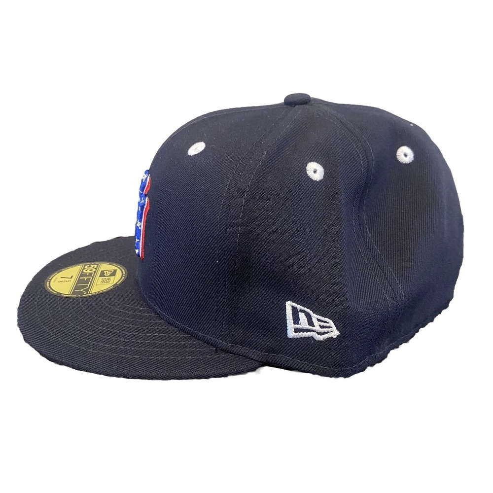 New Era New York Yankees Flag 59FIFTY Fitted Hat Cap Navy Blue Men's Size 7 5/8 - Picture 4 of 9